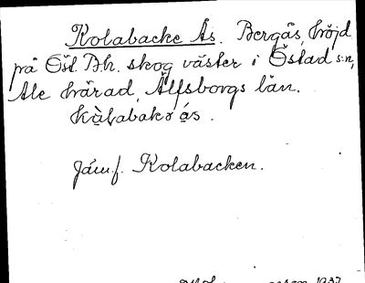 Bild på arkivkortet för arkivposten Kolabacke Ås