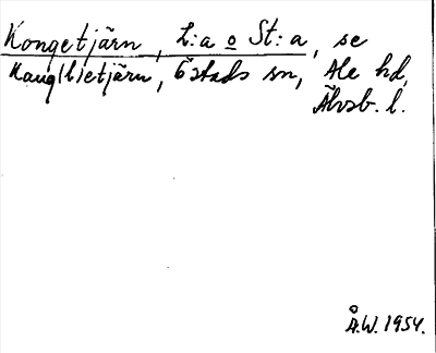 Bild på arkivkortet för arkivposten Kongetjärn, L:a o. St:a