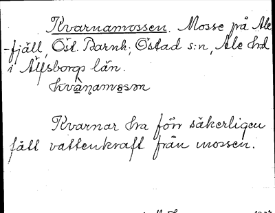 Bild på arkivkortet för arkivposten Kvarnamossen