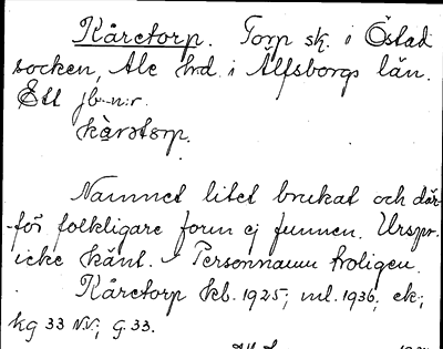 Bild på arkivkortet för arkivposten Kåretorp