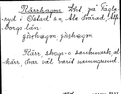 Bild på arkivkortet för arkivposten Kärrhagen