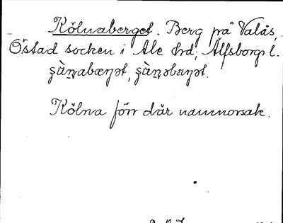 Bild på arkivkortet för arkivposten Kölnaberget