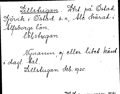 Bild på arkivkortet för arkivposten Lillstugan