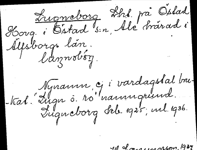 Bild på arkivkortet för arkivposten Lugneborg