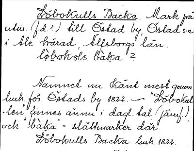 Bild på arkivkortet för arkivposten Löbokulls Backa