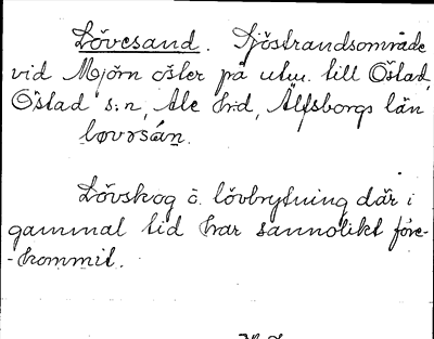 Bild på arkivkortet för arkivposten Lövesand
