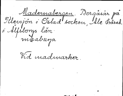 Bild på arkivkortet för arkivposten Madernabergen
