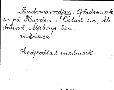 Bild på arkivkortet för arkivposten Madernasvedjan