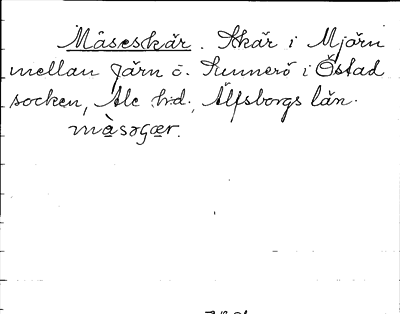 Bild på arkivkortet för arkivposten Måseskär