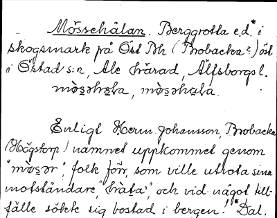 Bild på arkivkortet för arkivposten Mössehålan