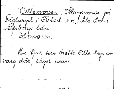 Bild på arkivkortet för arkivposten Ollemossen