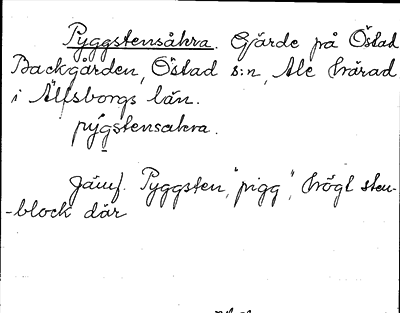 Bild på arkivkortet för arkivposten Pyggstensåkra