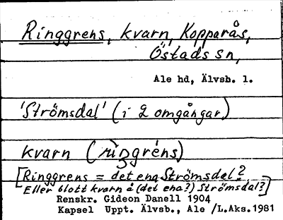 Bild på arkivkortet för arkivposten Ringgrens
