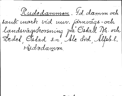 Bild på arkivkortet för arkivposten Rudedammen