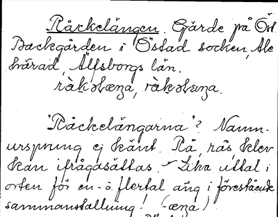 Bild på arkivkortet för arkivposten Råckelängen