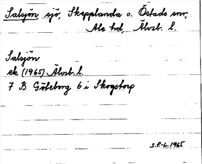 Bild på arkivkortet för arkivposten Salsjön