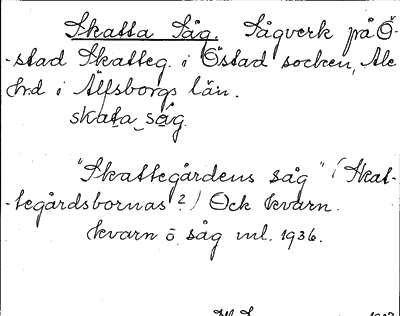 Bild på arkivkortet för arkivposten Skatta Såg
