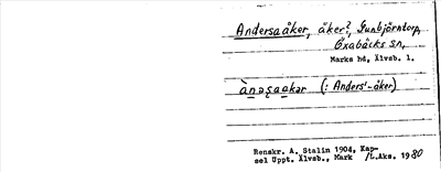Bild på arkivkortet för arkivposten Andersaåker