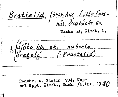 Bild på arkivkortet för arkivposten Brattelid