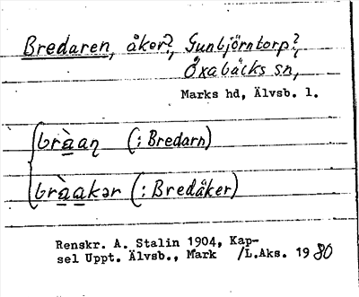 Bild på arkivkortet för arkivposten Bredaren