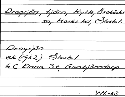 Bild på arkivkortet för arkivposten Dragsjön