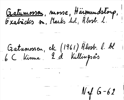 Bild på arkivkortet för arkivposten Gatumossen