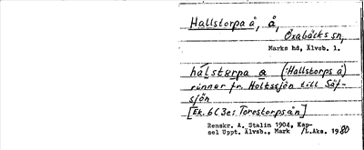 Bild på arkivkortet för arkivposten Hallstorpa å