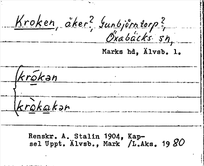 Bild på arkivkortet för arkivposten Kroken