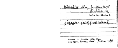 Bild på arkivkortet för arkivposten Källaåker