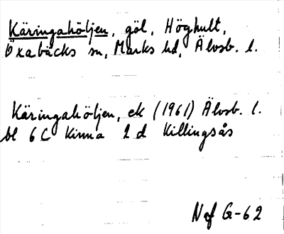 Bild på arkivkortet för arkivposten Käringahöljen