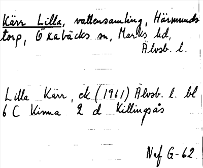 Bild på arkivkortet för arkivposten Kärr, Lilla