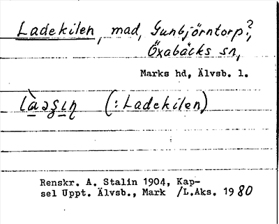 Bild på arkivkortet för arkivposten Ladekilen