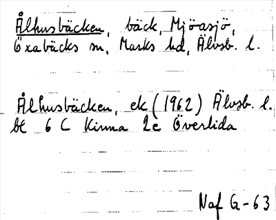 Bild på arkivkortet för arkivposten Ålhusbäcken