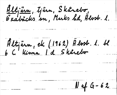 Bild på arkivkortet för arkivposten Åltjärn