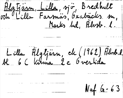 Bild på arkivkortet för arkivposten Älgtjärn, Lilla
