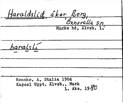 Bild på arkivkortet för arkivposten Haraldslid