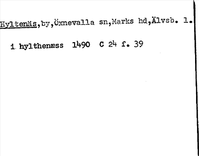 Bild på arkivkortet för arkivposten Hyltenäs