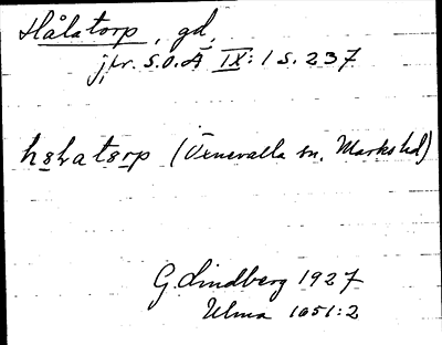 Bild på arkivkortet för arkivposten Hålatorp