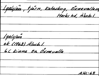 Bild på arkivkortet för arkivposten Igelsjön
