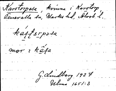 Bild på arkivkortet för arkivposten Karstorpesa
