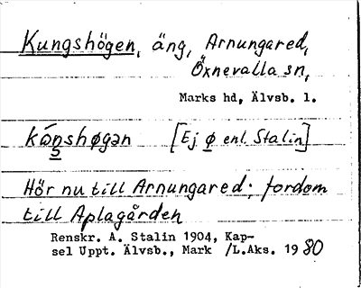 Bild på arkivkortet för arkivposten Kungshögen