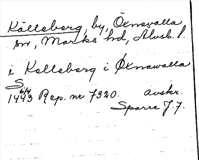 Bild på arkivkortet för arkivposten Källeberg