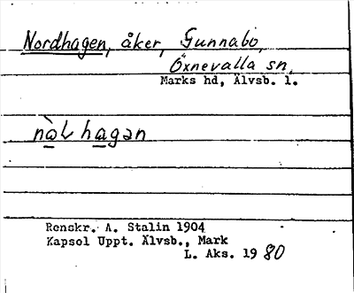 Bild på arkivkortet för arkivposten Nordhagen