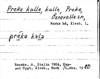 Bild på arkivkortet för arkivposten Preke kulle