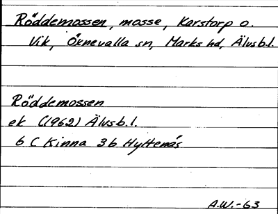Bild på arkivkortet för arkivposten Röddemossen
