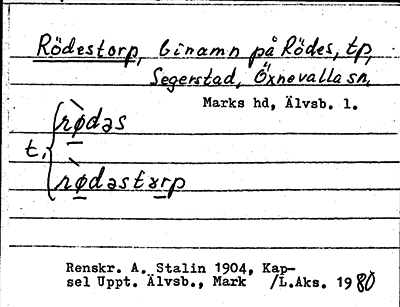 Bild på arkivkortet för arkivposten Rödestorp