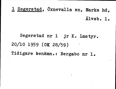 Bild på arkivkortet för arkivposten Segerstad