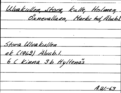 Bild på arkivkortet för arkivposten Ulvakullen, Stora