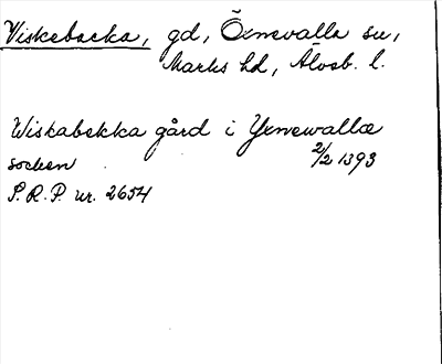 Bild på arkivkortet för arkivposten Viskebacka