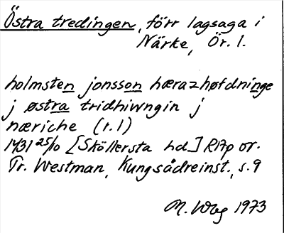Bild på arkivkortet för arkivposten Östra tredingen
